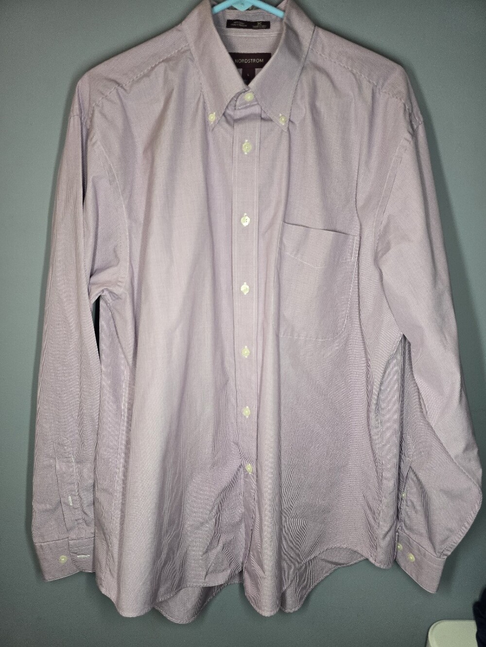 Nordstroms Dress Shirt-Mens LARGE-Light Purple/Lavender-casual button down,work